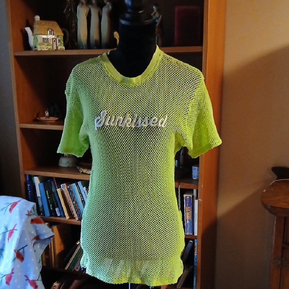 Forever 21 Green Ribbed Fitted Short Sleeve Tee